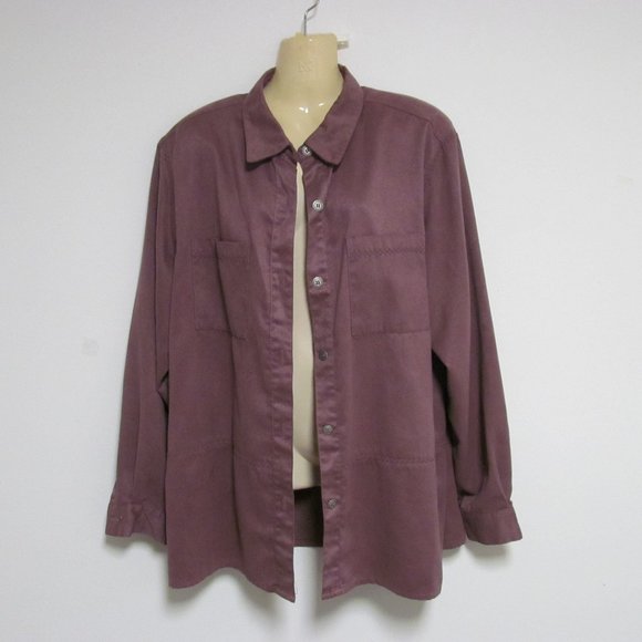 Alfred Dunner Mauve Shirt Button Up Long Sleeve - Picture 1 of 12